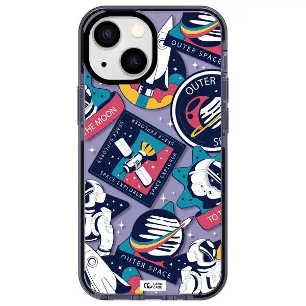 Astronaut Stickers Apple iPhone 15 Plus impact Lilac Case