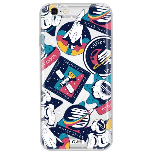 Astronaut Stickers Apple iPhone 6 Clear TPU Case