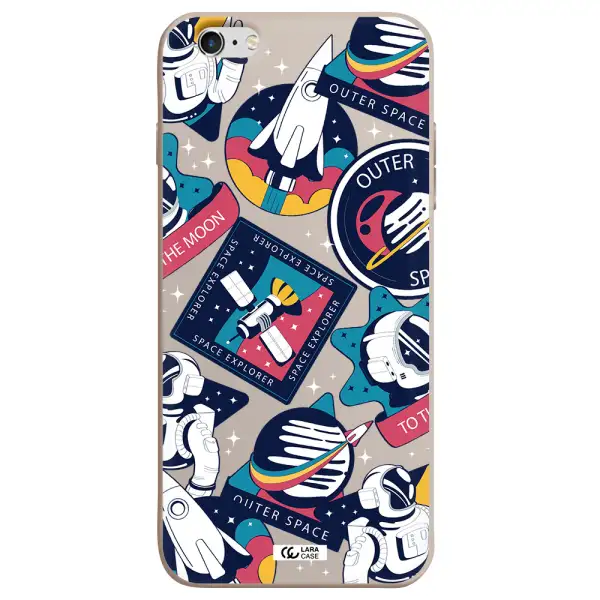 Astronaut Stickers Apple iPhone 6 s plus Silicone Stone Case