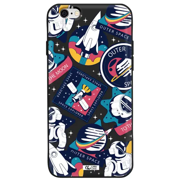 Astronaut Stickers Apple iPhone 6 Silicone black Case