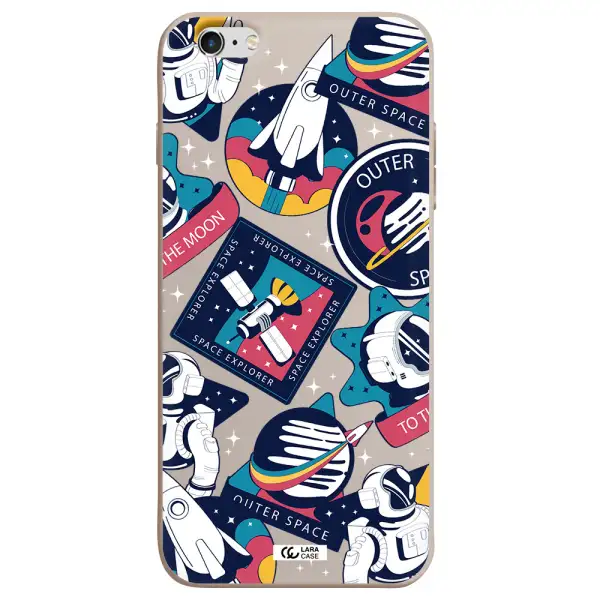 Astronaut Stickers Apple iPhone 6S Silicone Stone Case