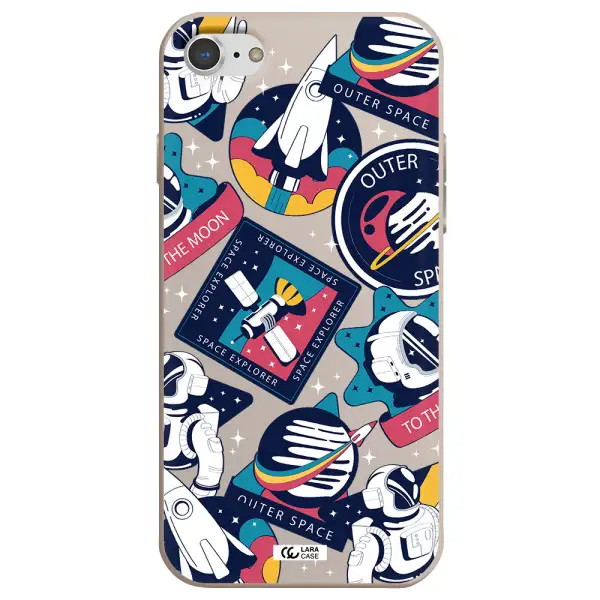 Astronaut Stickers Apple iPhone 7 Silicone Stone Case