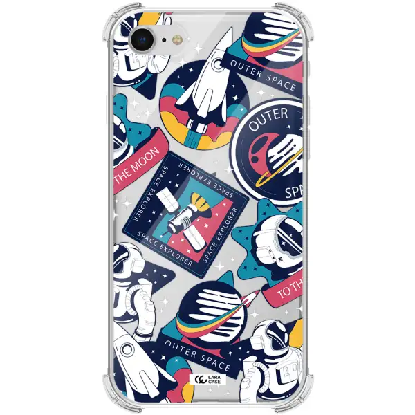 Astronaut Stickers Apple iPhone se 2020 Clear PC Case
