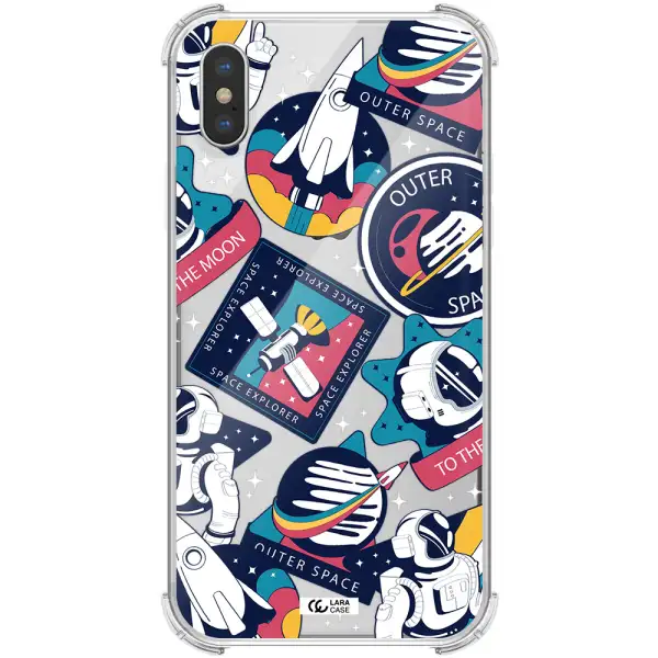 Astronaut Stickers Apple iPhone XS max Clear PC Case