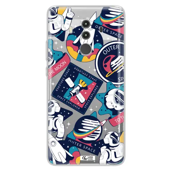 Astronaut Stickers Huawei Mate 10 Clear TPU Case