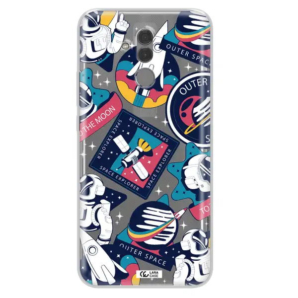 Astronaut Stickers Huawei Mate 20 Lite Clear TPU Case