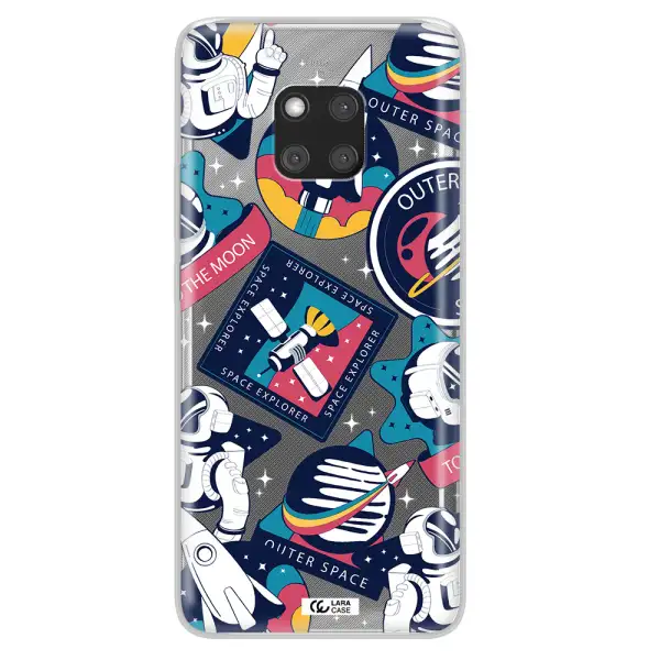 Astronaut Stickers Huawei Mate 20 Pro Clear TPU Case