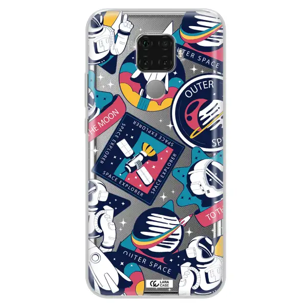 Astronaut Stickers Huawei Mate 30 Lite Clear TPU Case