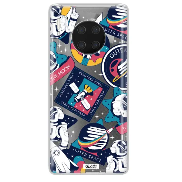 Astronaut Stickers Huawei Mate 30 Pro Clear TPU Case