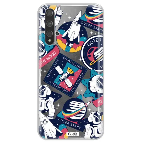Astronaut Stickers Huawei Nova 5t Clear TPU Case