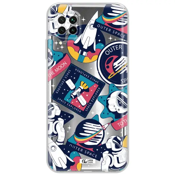Astronaut Stickers Huawei Nova 7I Clear Tpu Case