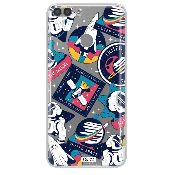 Astronaut Stickers Huawei P Smart 2017 Clear TPU Case