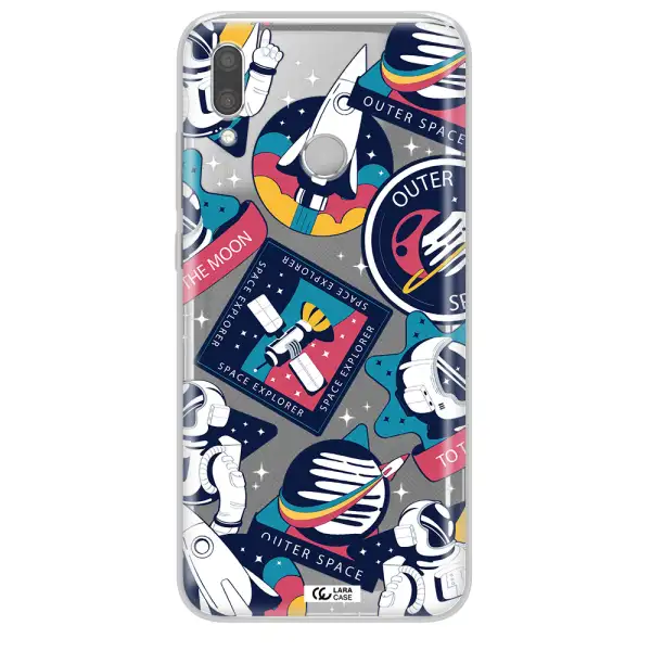 Astronaut Stickers Huawei P Smart 2019 Clear TPU Case