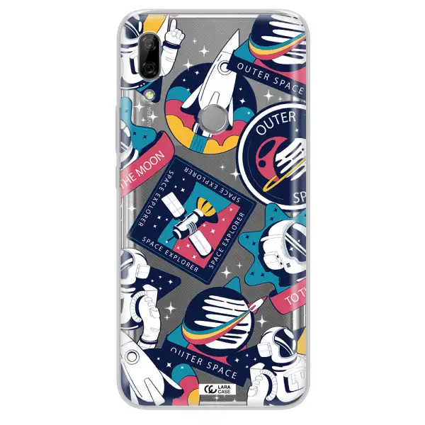 Astronaut Stickers Huawei P Smart Z Clear TPU Case