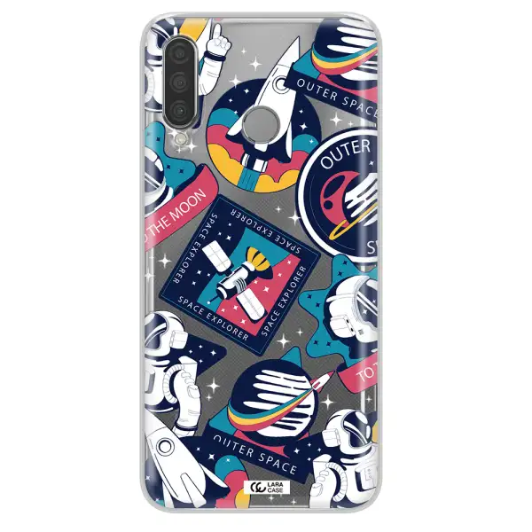 Astronaut Stickers Huawei P30 Lite Clear TPU Case