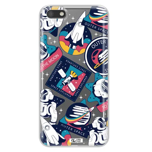 Astronaut Stickers Huawei Y5 2018 Clear TPU Case
