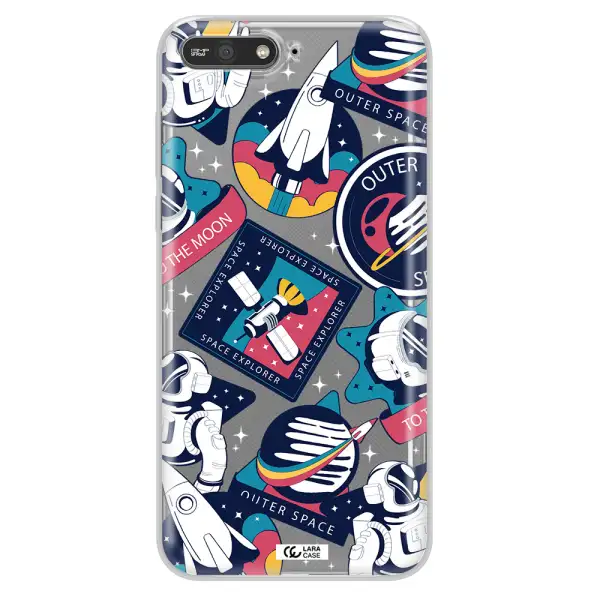 Astronaut Stickers Huawei Y6 2018 Clear TPU Case