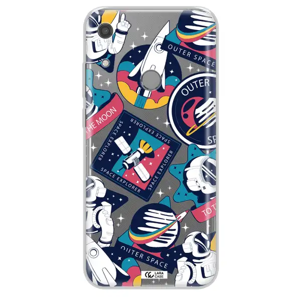 Astronaut Stickers Huawei Y6S Clear TPU Case