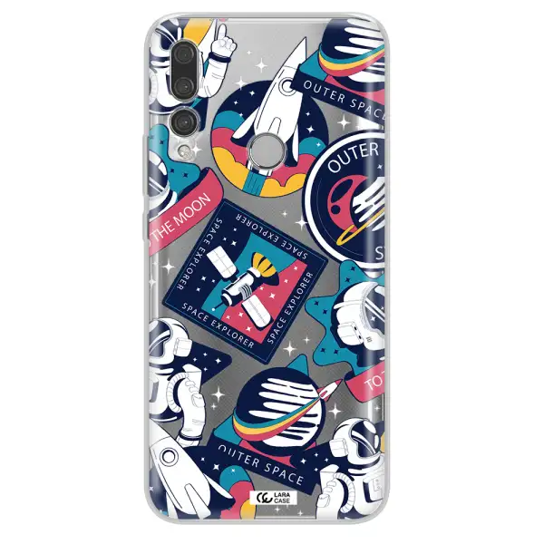 Astronaut Stickers Huawei Y9 Prime 2019 Clear TPU Case