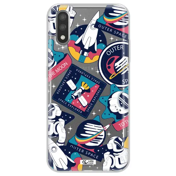 Astronaut Stickers Samsung A01 Clear TPU Case