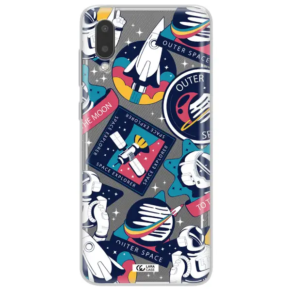Astronaut Stickers Samsung A02 Clear TPU Case