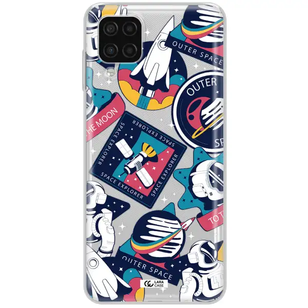 Astronaut Stickers Samsung A12 4g Clear TPU Case