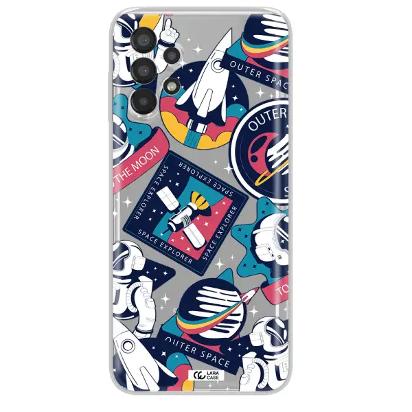 Astronaut Stickers Samsung A13 Clear TPU Case