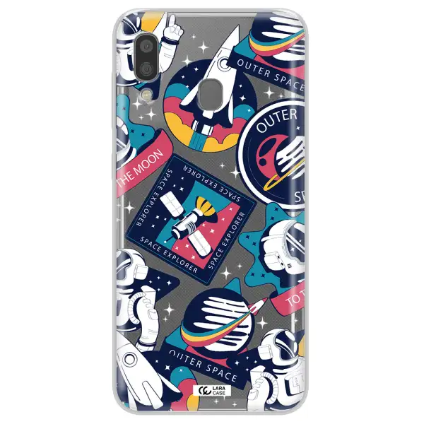 Astronaut Stickers Samsung A20 Clear TPU Case