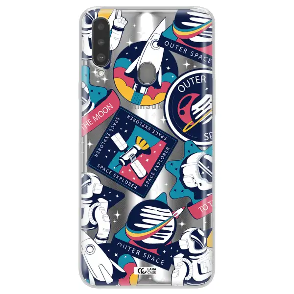 Astronaut Stickers Samsung A20S Clear TPU Case