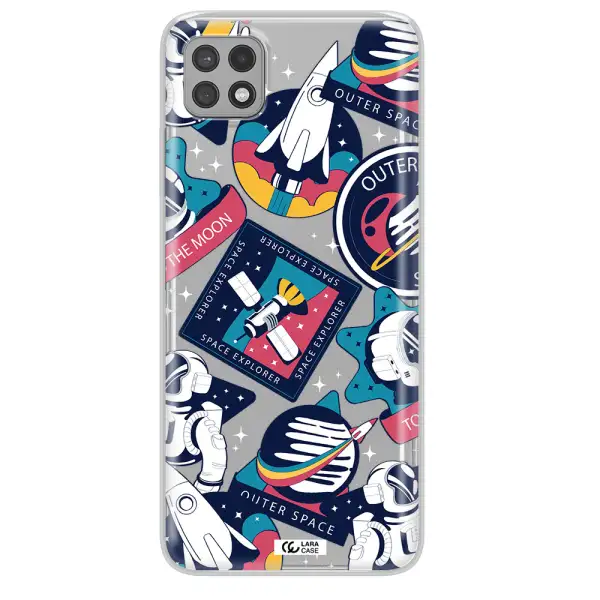 Astronaut Stickers Samsung A22 5g Clear TPU Case