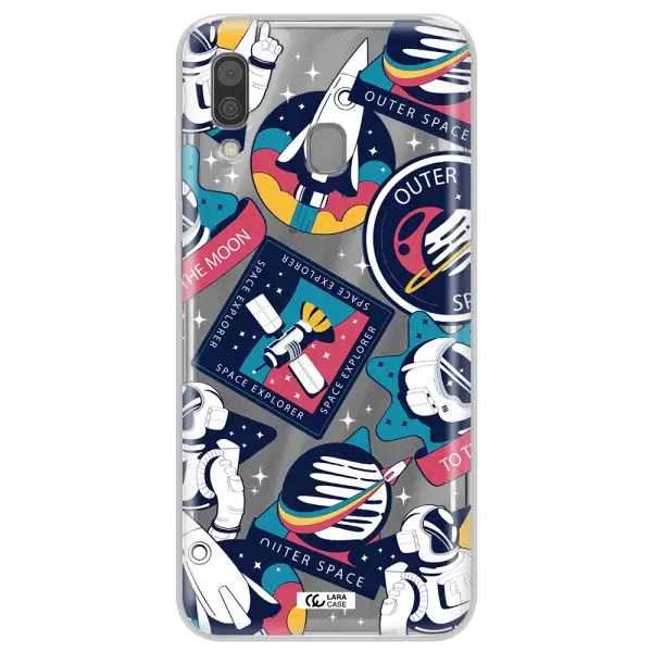 Astronaut Stickers Samsung A30 Clear TPU Case