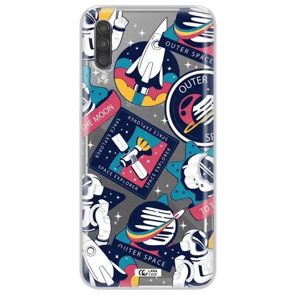 Astronaut Stickers Samsung A30S Clear TPU Case