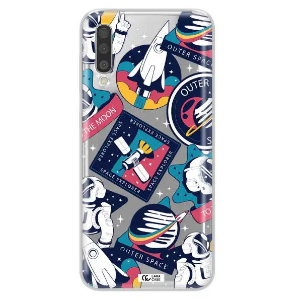 Astronaut Stickers Samsung A50S Clear Tpu Case