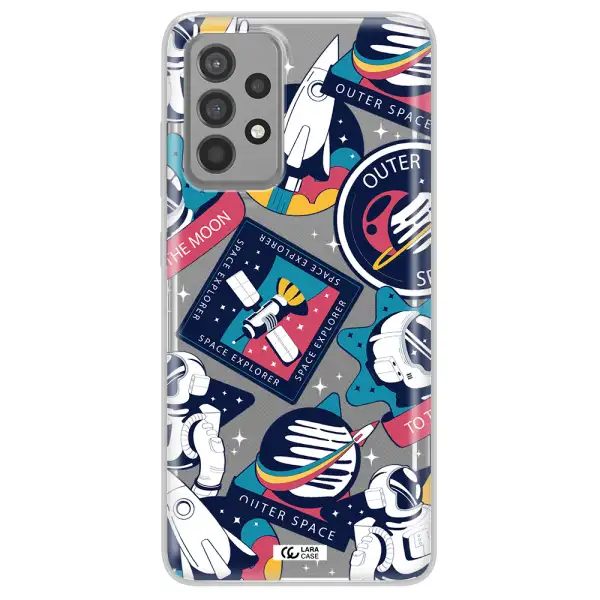 Astronaut Stickers Samsung A52 Clear TPU Case