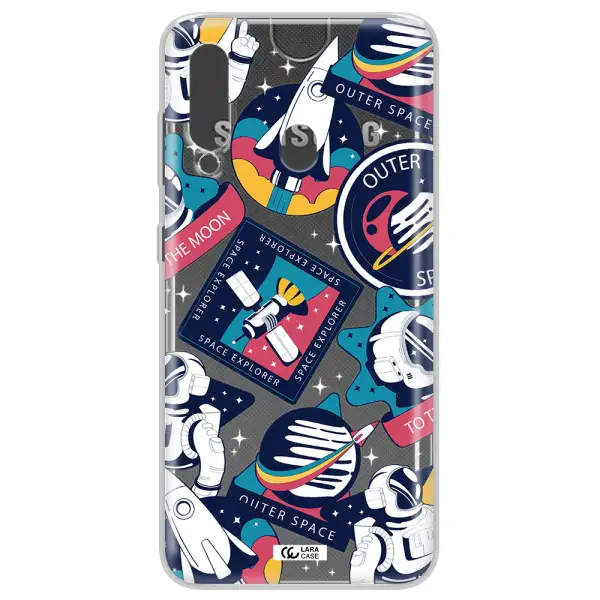 Astronaut Stickers Samsung A60 Clear TPU Case