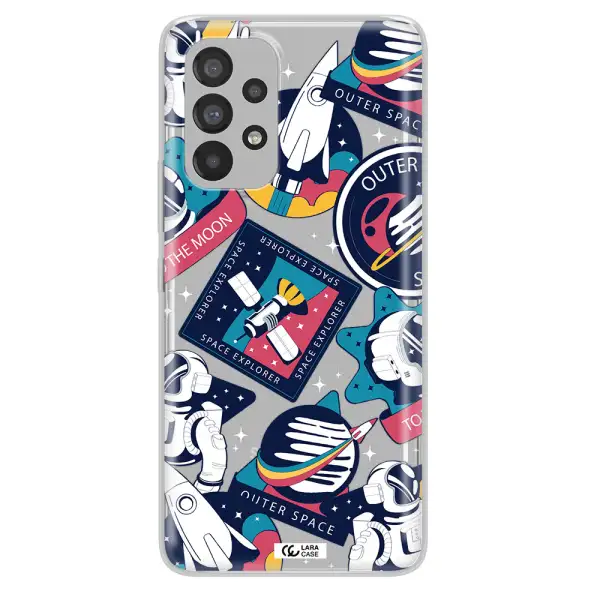 Astronaut Stickers Samsung A73 Clear TPU Case