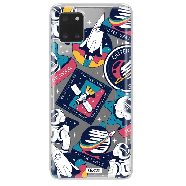 Astronaut Stickers Samsung A81 Clear TPU Case