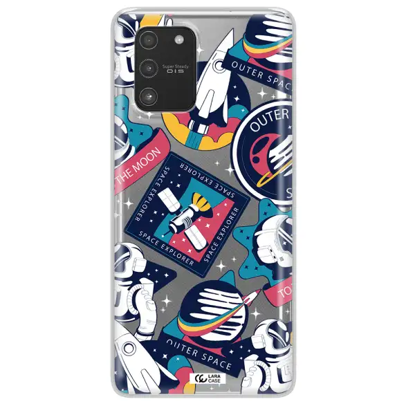 Astronaut Stickers Samsung A91 Clear TPU Case