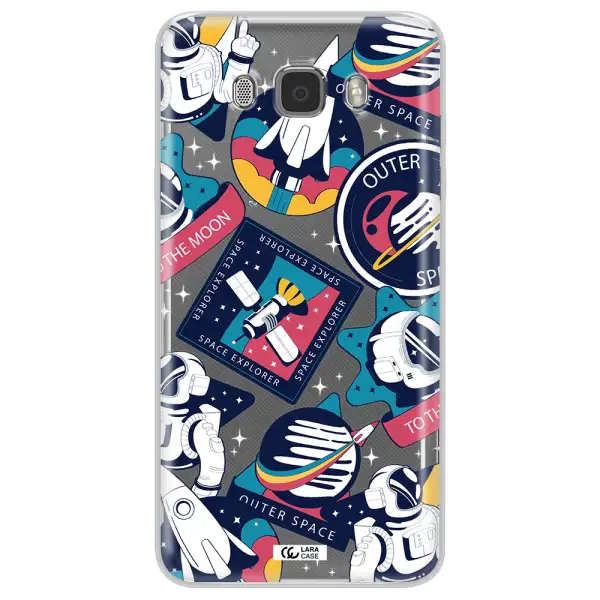 Astronaut Stickers Samsung J7 2016 Clear TPU Case
