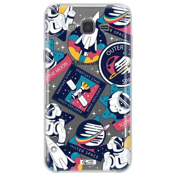 Astronaut Stickers Samsung J7 Clear TPU Case
