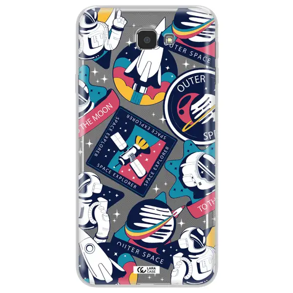 Astronaut Stickers Samsung J7 Prim Clear TPU Case