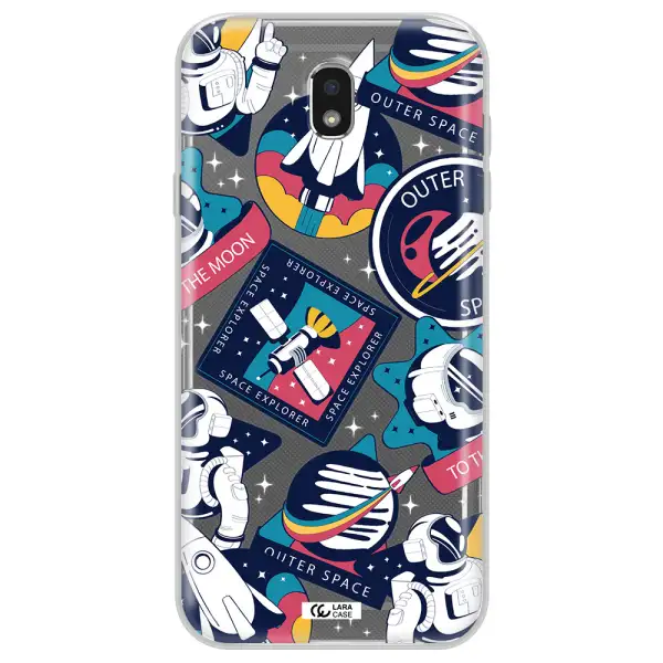 Astronaut Stickers Samsung J7 Pro Clear TPU Case