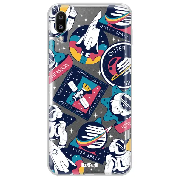 Astronaut Stickers Samsung M10 Clear TPU Case