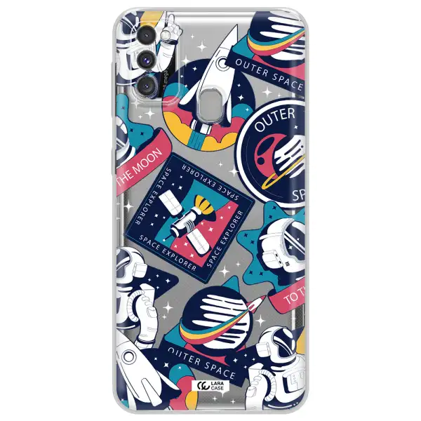 Astronaut Stickers Samsung M30S Clear TPU Case