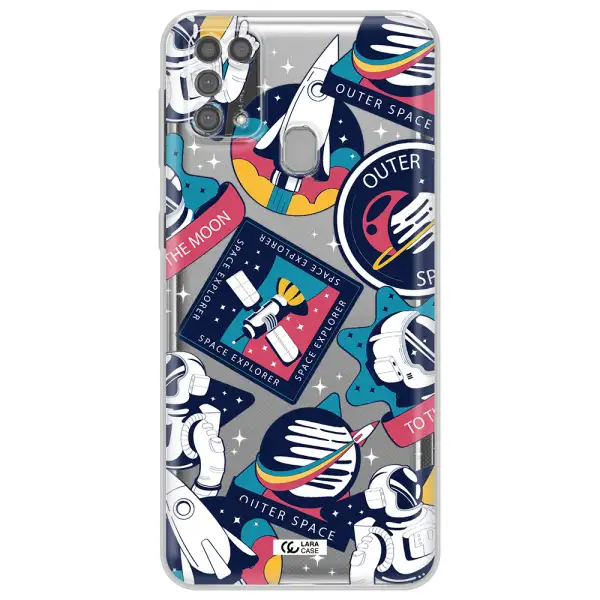 Astronaut Stickers Samsung M31 Clear TPU Case