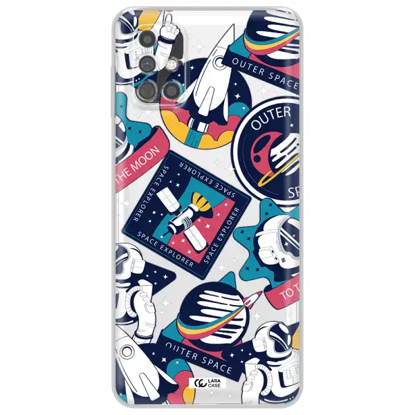 Astronaut Stickers Samsung M31S Clear TPU Case