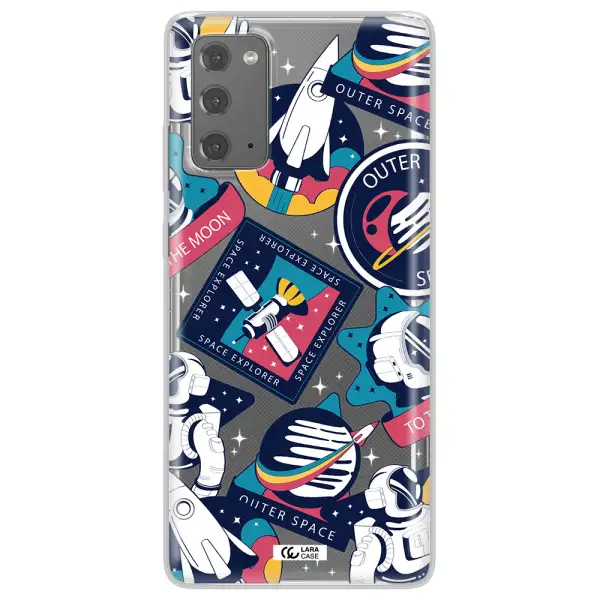 Astronaut Stickers Samsung Note 20 Clear TPU Case