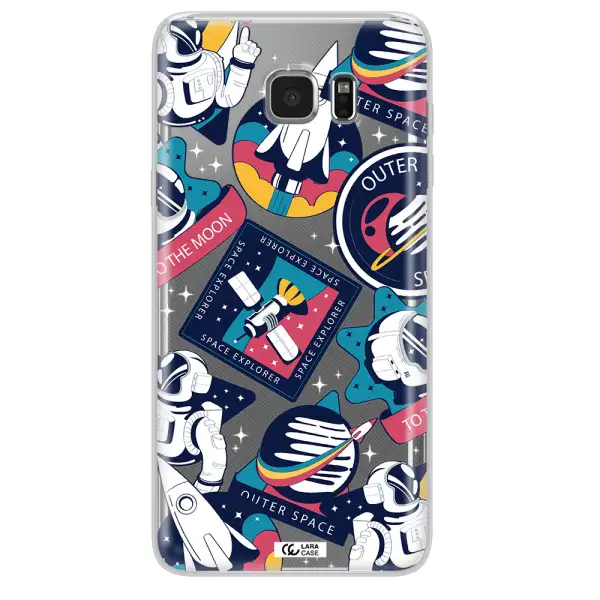 Astronaut Stickers Samsung Note 5 Clear TPU Case