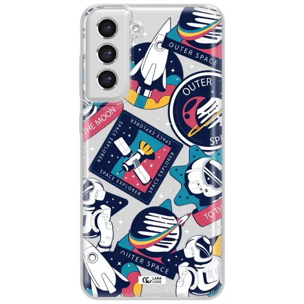 Astronaut Stickers Samsung S21 Fe Clear Tpu Case