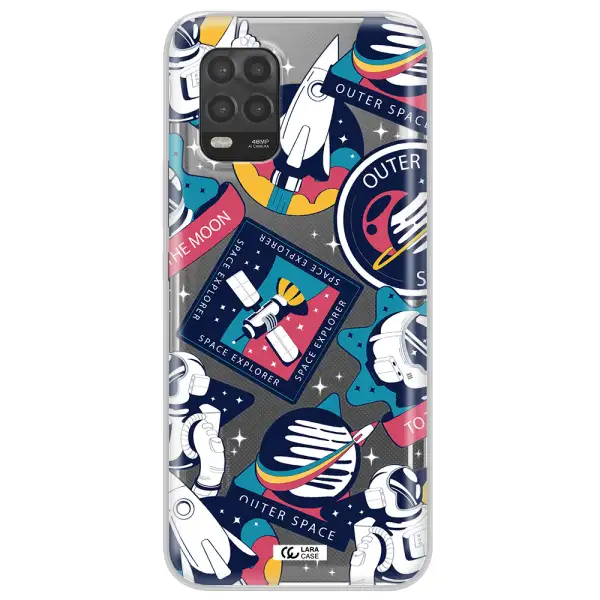 Astronaut Stickers Xiaomi Mi 10 Lite Clear TPU Case